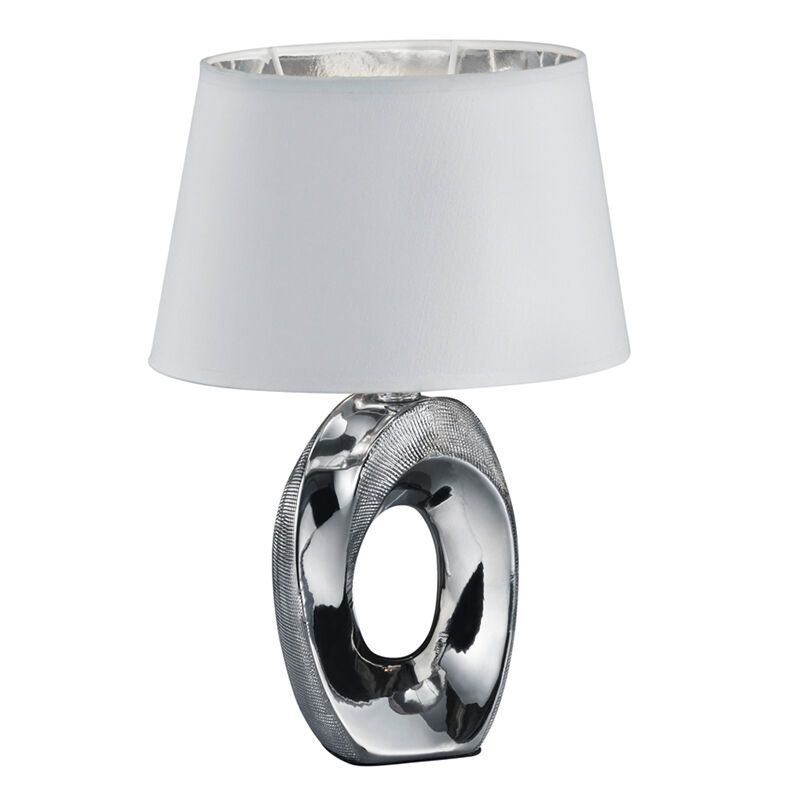 Lampă de masă din ceramică argintie, Moldrup, con întrerupător