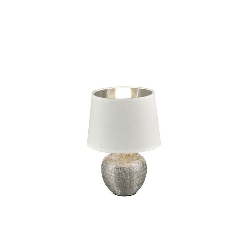 Lampă de masă din ceramică argintie, Yet, con întrerupător