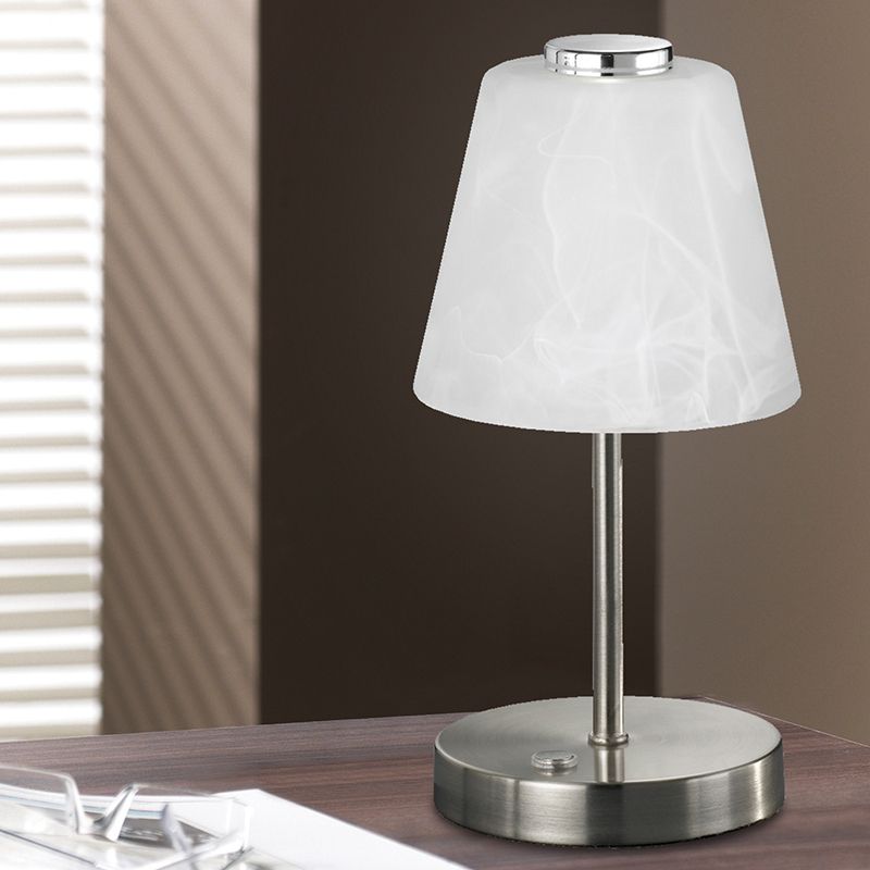 Lampă de masă modernă nichel, Nakskov, 2,5W, LED 3000K, con întrerupător Lampă de masă modernă nichel, Nakskov, 2,5W, LED 3000K, con întrerupător