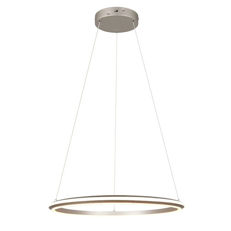 Lustră modernă nichel, Jiry, 48W, LED white switch, dimmabil în 3 trepte