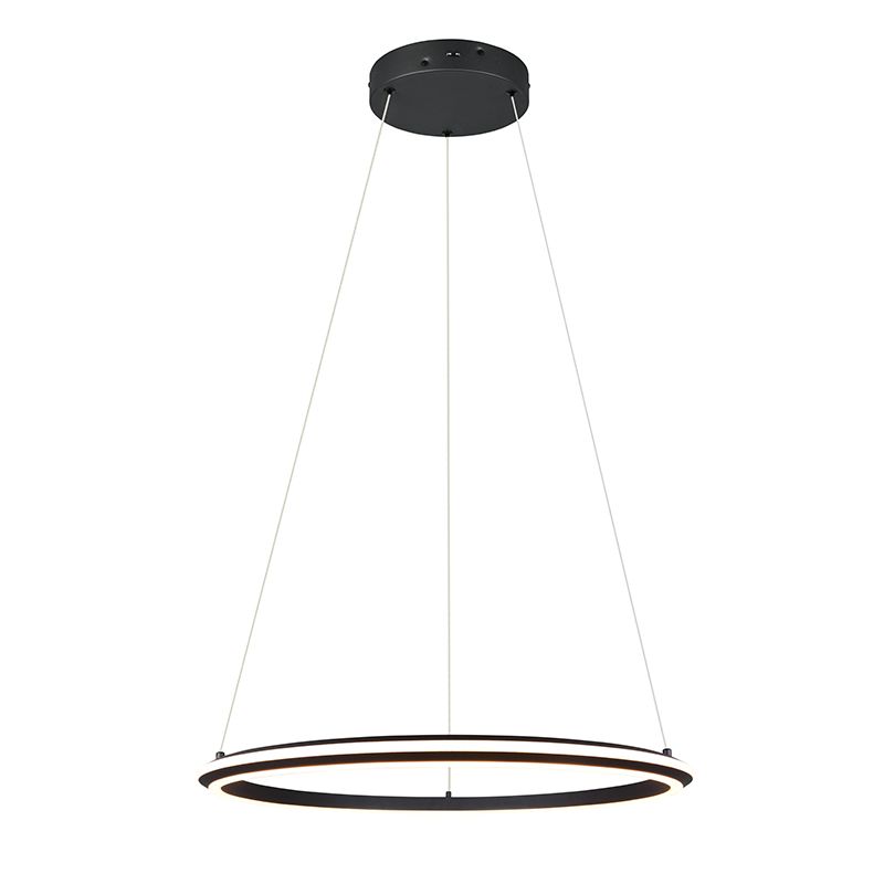 Lustră modernă neagră, Jiry, 48W, LED white switch, dimmabil în 3 trepte