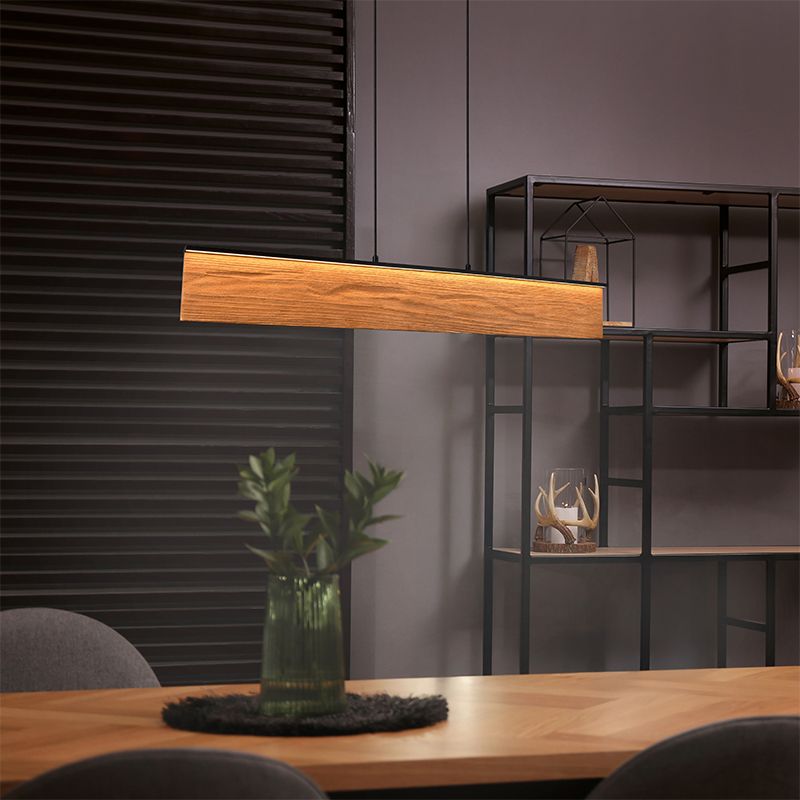 Lustră lemn design, Tanneke, 39W, LED 3000K, dimmabil în 3 trepte