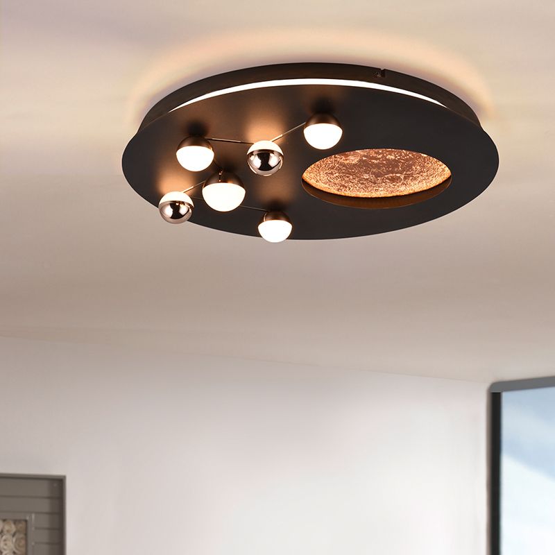 Lampă de tavan modernă neagră, Gilberto, 42W, LED white switch, dimmabil în 3 trepte
