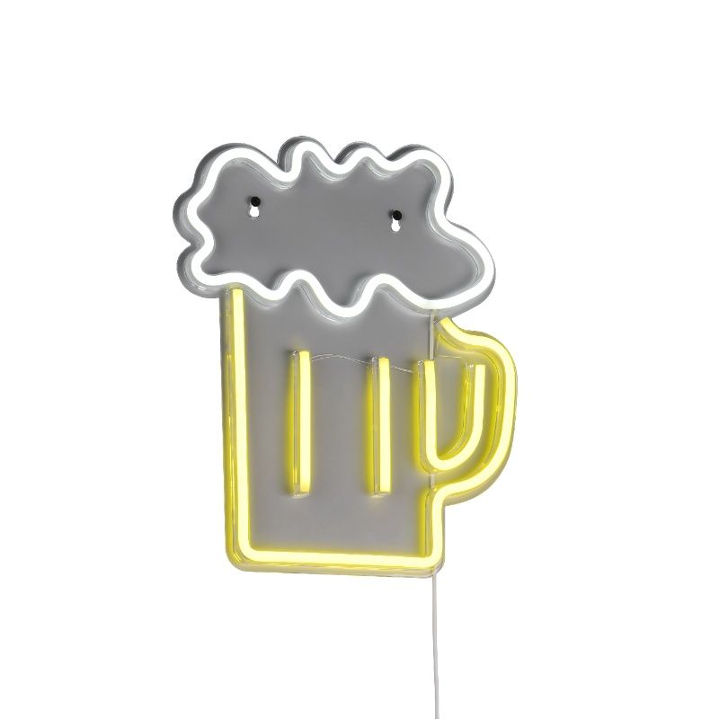 Aplică de perete transparentă din plastic, Beer, 5W, LED galben, con întrerupător Aplică de perete transparentă din plastic, Beer, 5W, LED galben, con întrerupător