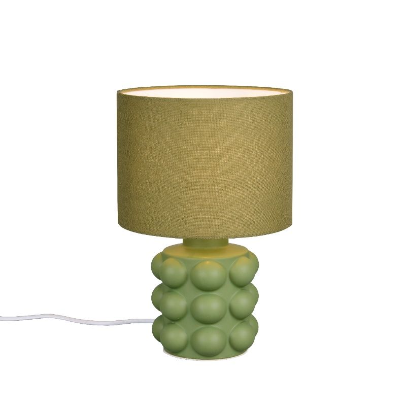 Lampă de masă din ceramică verde, Cihad, con întrerupător