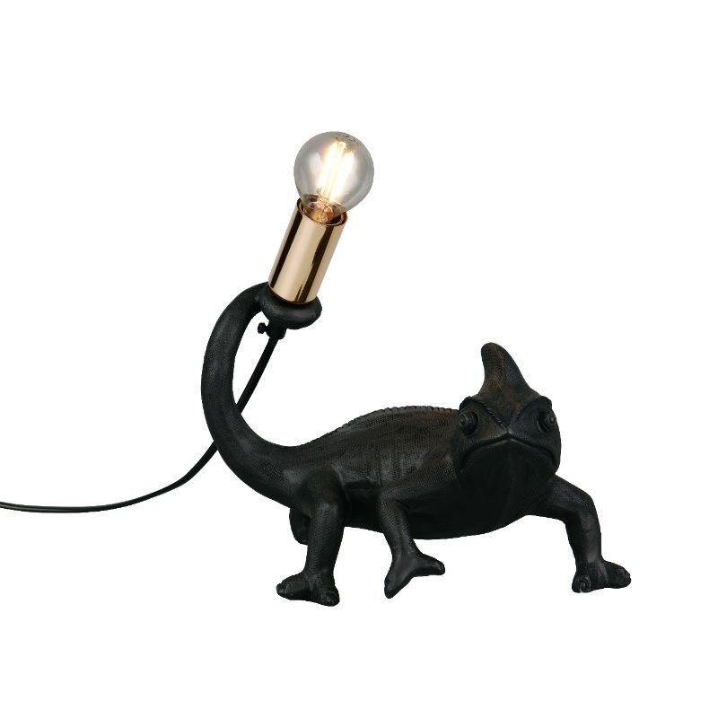 Lampă de masă neagră din plastic, Chameleon