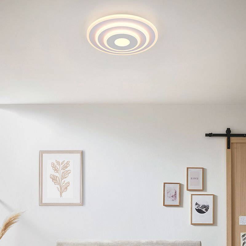 Plafonieră design albă, Yeel, 35W, LED reglabil de la alb cald la alb rece, dimmabil în 3 trepte