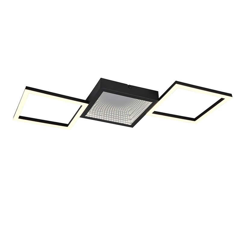 Plafonieră design neagră, Gelka, 24W, LED 3000K, dimmabil în 3 trepte