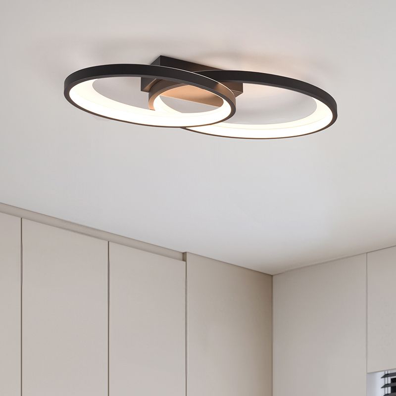 Lampă de tavan modernă neagră, Ersan, 25W, LED 3000K