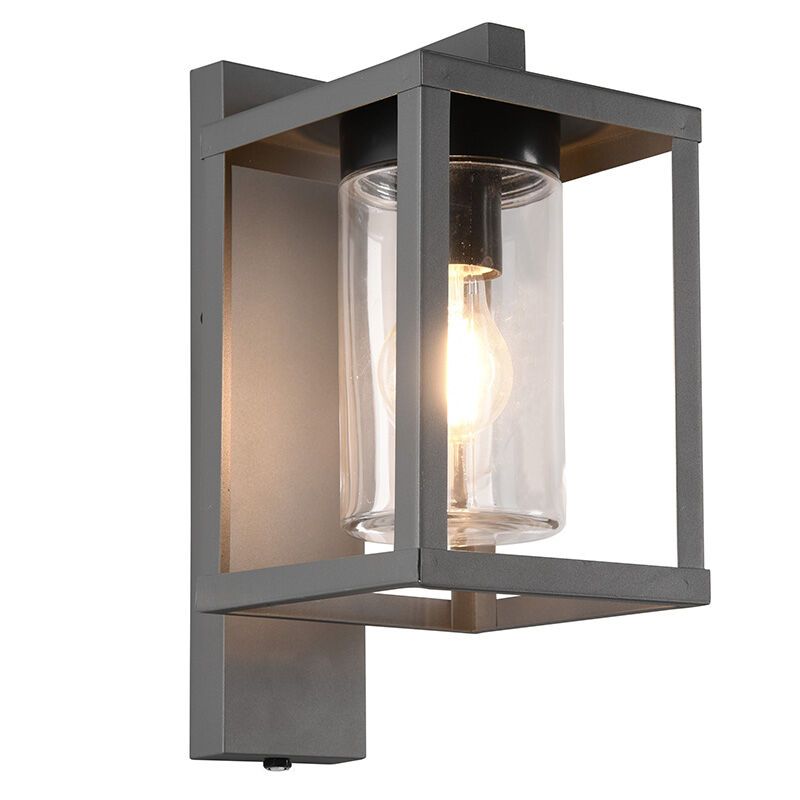 Aplică exterior cu senzor crepuscular modernă antracit, Reini, IP44