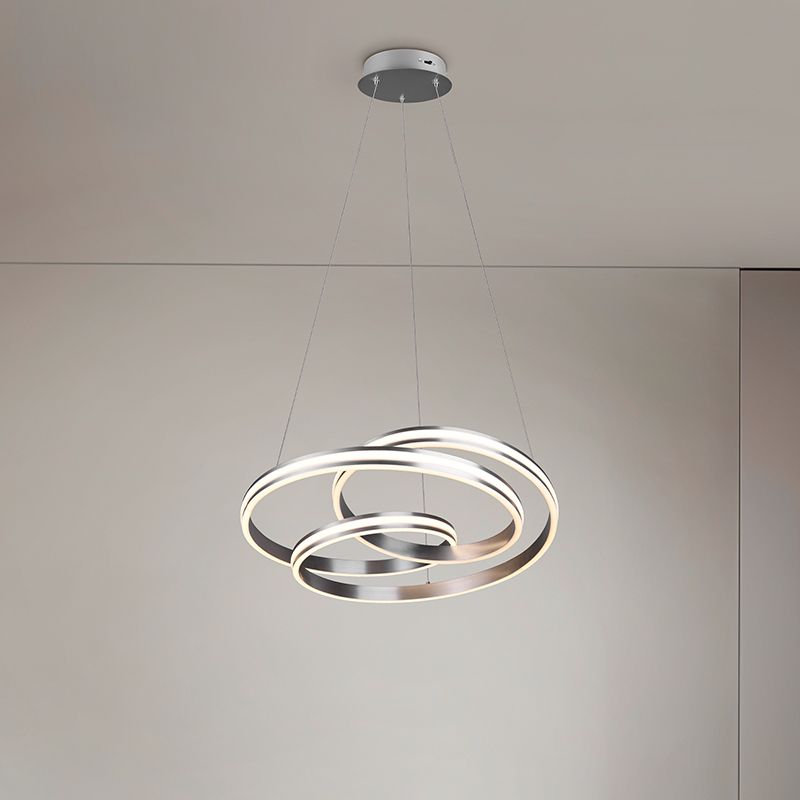 Lustră pentru masă de dining modernă nichel, Elyse, 60W, LED white switch
