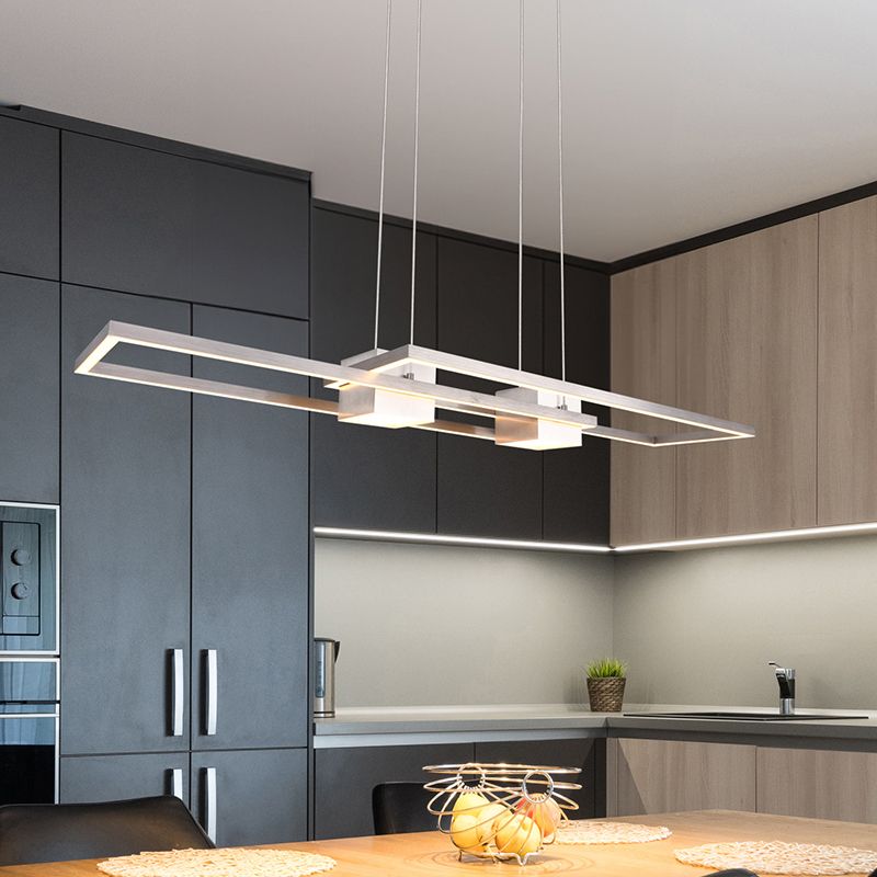 Lustră design nichel, Sohaib, 37W, LED reglabil de la alb cald la alb rece, dimmabil în 3 trepte