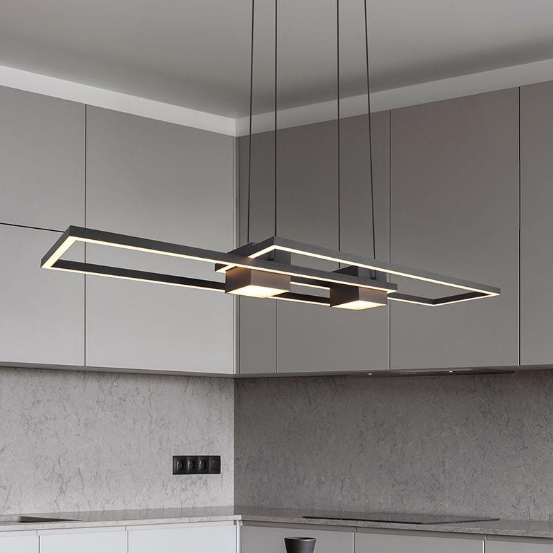 Lustră pentru masă de dining design neagră, Sohaib, 37W, LED reglabil de la alb cald la alb rece, dimmabil în 3 trepte