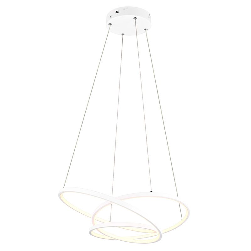Lustră design albă, Teodore, 34W, LED white switch, dimmabil în 3 trepte
