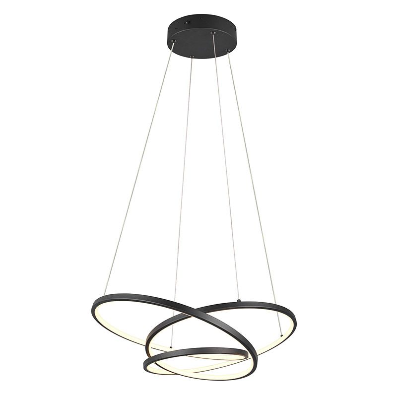 Lustră design neagră, Teodore, 34W, LED white switch, dimmabil în 3 trepte
