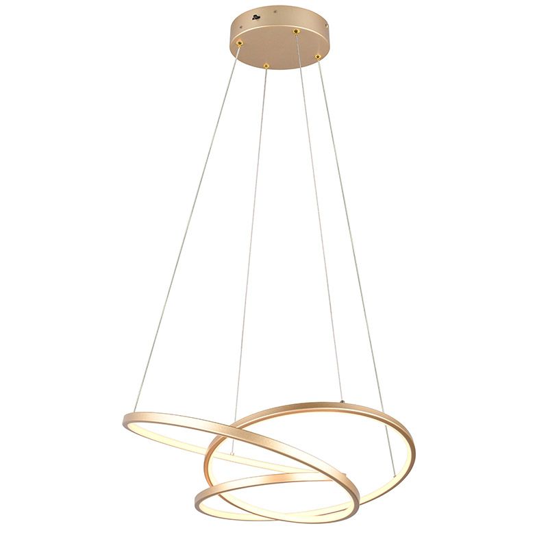 Lustră design aurie, Teodore, 34W, LED white switch, dimmabil în 3 trepte