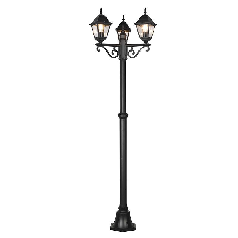 Stâlp de iluminat pentru grădină clasic negru, Lavina, IP44