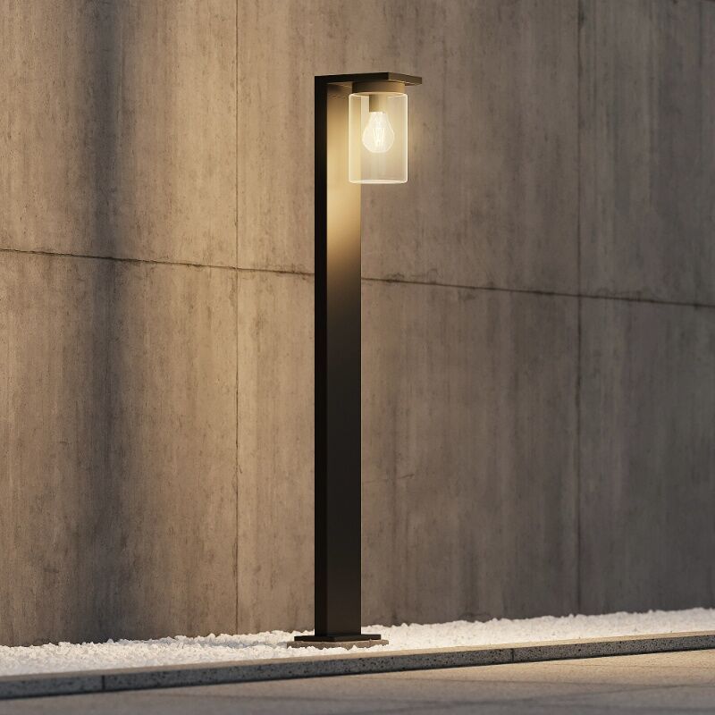 Stâlp iluminat cu senzor crepuscular modern negru, Yves, IP44