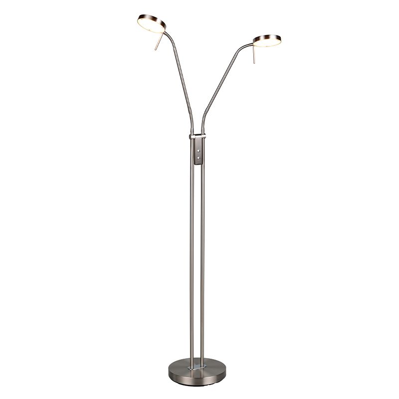Lampadar modern nichel, Bilge, cu întrerupător tactil