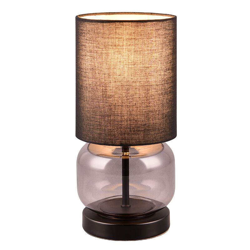 Lampă de masă retro neagră, Vita, con întrerupător