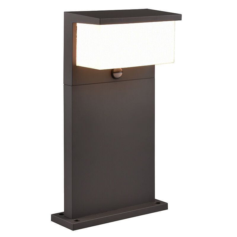 Stâlp iluminat cu senzor de mișcare modern antracit, Slimane, 13W, LED 3000K, IP54