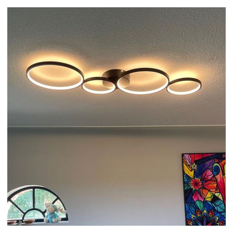 Lampă de tavan modernă neagră, Robon, 37W, LED 3000K