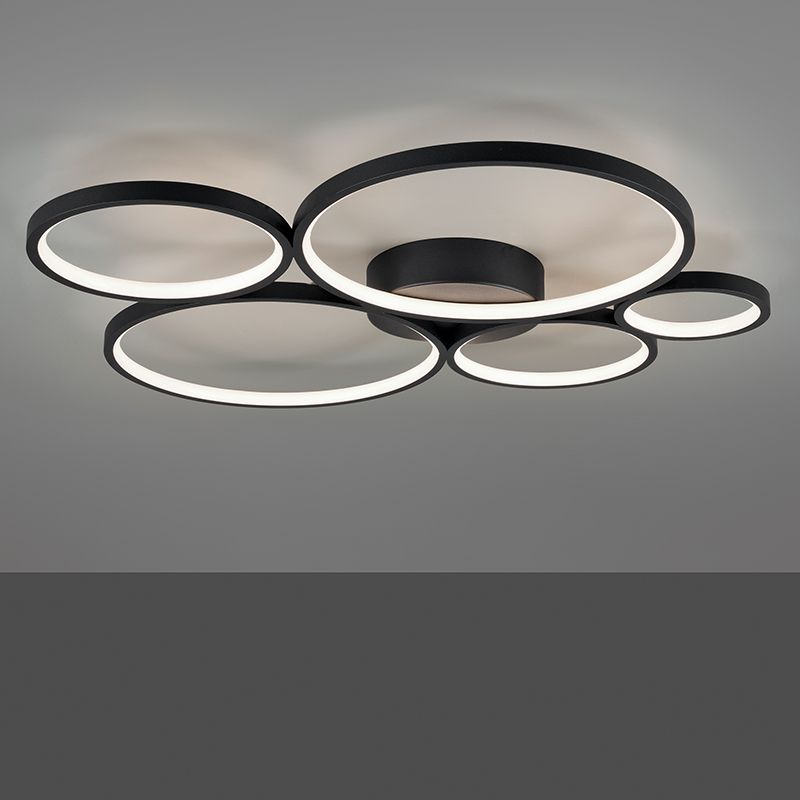 Lampă de tavan modernă neagră, Robon, 49W, LED 3000K