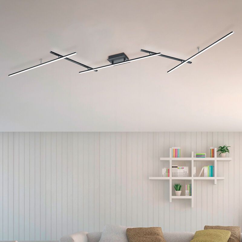 Lampă de tavan modernă neagră, Nadja, 22W, LED RGBW, con telecomando Lampă de tavan modernă neagră, Nadja, 22W, LED RGBW, con telecomando
