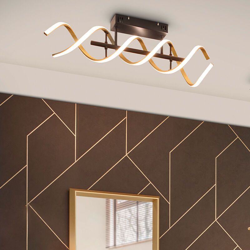 Plafonieră design alamă, Sylvian, 41W, LED white switch, dimmabil în 3 trepte Plafonieră design alamă, Sylvian, 41W, LED white switch, dimmabil în 3 trepte