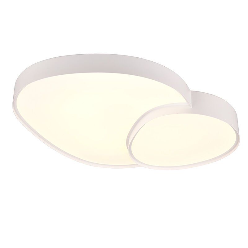 Plafonieră albă din metal, Merwin, 51W, LED reglabil de la alb cald la alb rece, con telecomando