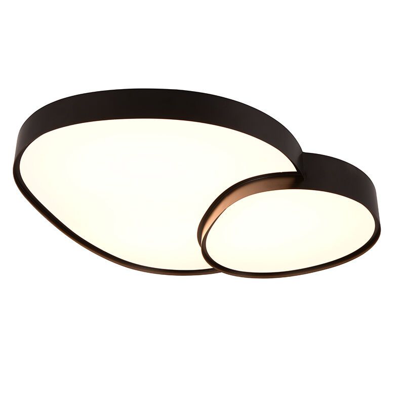 Plafonieră neagră din metal, Merwin, 51W, LED reglabil de la alb cald la alb rece