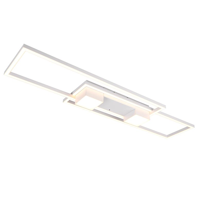 Lampă de tavan design albă, Sohaib, 37W, LED reglabil de la alb cald la alb rece, dimmabil în 3 trepte