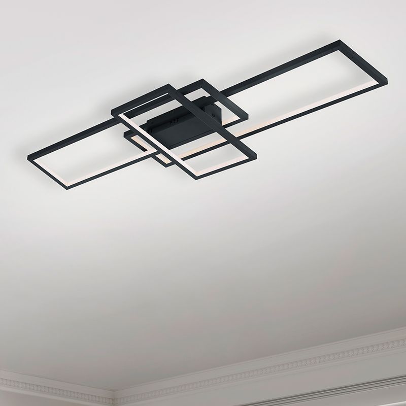 Lampă de tavan modernă antracit, Jetse, 36W, LED RGBW, con telecomando