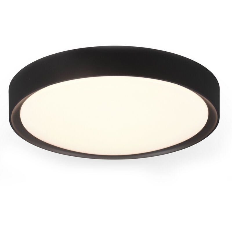 Plafonieră baie neagră din plastic, Evelina, 18W, LED 3000K, IP44