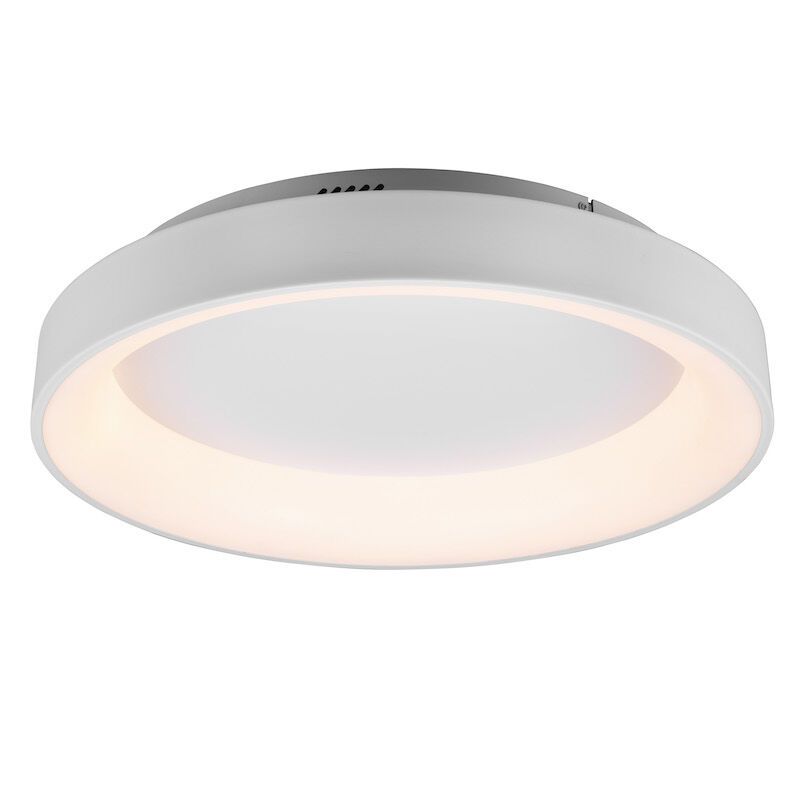 Lampă de tavan modernă albă, Jered, 48W, LED reglabil de la alb cald la alb rece, con telecomando
