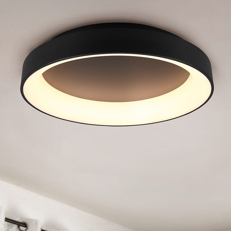 Lampă de tavan modernă neagră, Jered, 48W, LED reglabil de la alb cald la alb rece, con telecomando