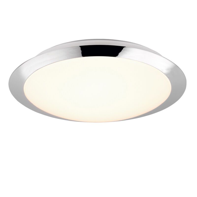 Plafonieră baie crom din plastic, Ronan, 12W, LED 3000K, IP44 Plafonieră baie crom din plastic, Ronan, 12W, LED 3000K, IP44