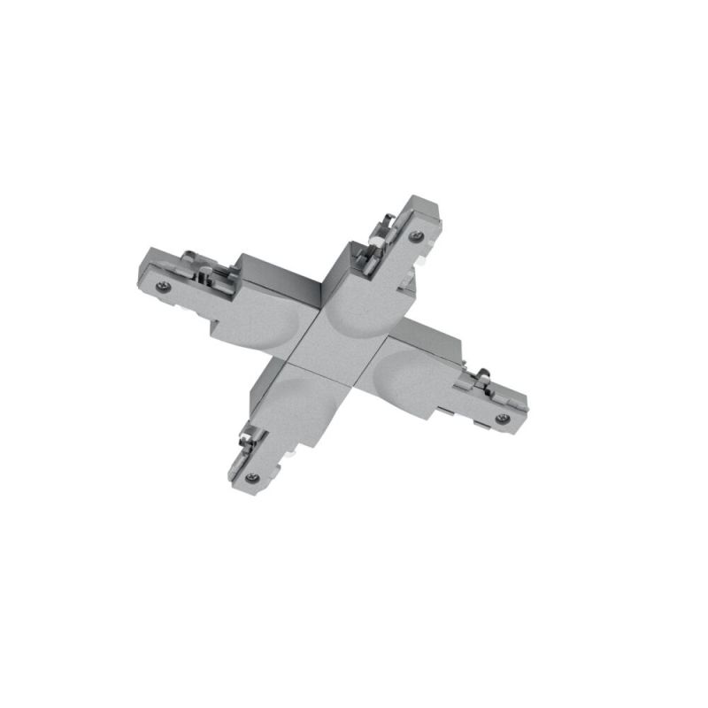Conector transversal gri pentru iluminat pe șină bifazat