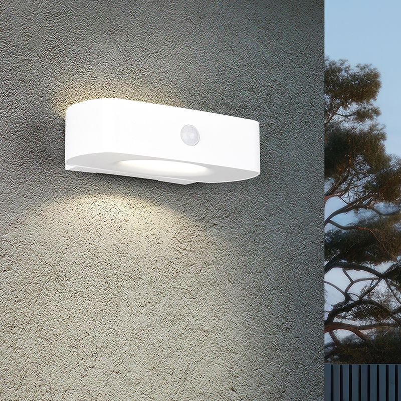 Aplică solară exterior modernă albă, Pytsje, 6W, LED 4000K, IP44, con întrerupător