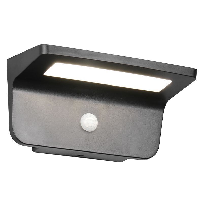 Aplică solară exterior modernă neagră, Mukaddes, 8W, LED 4000K, IP44