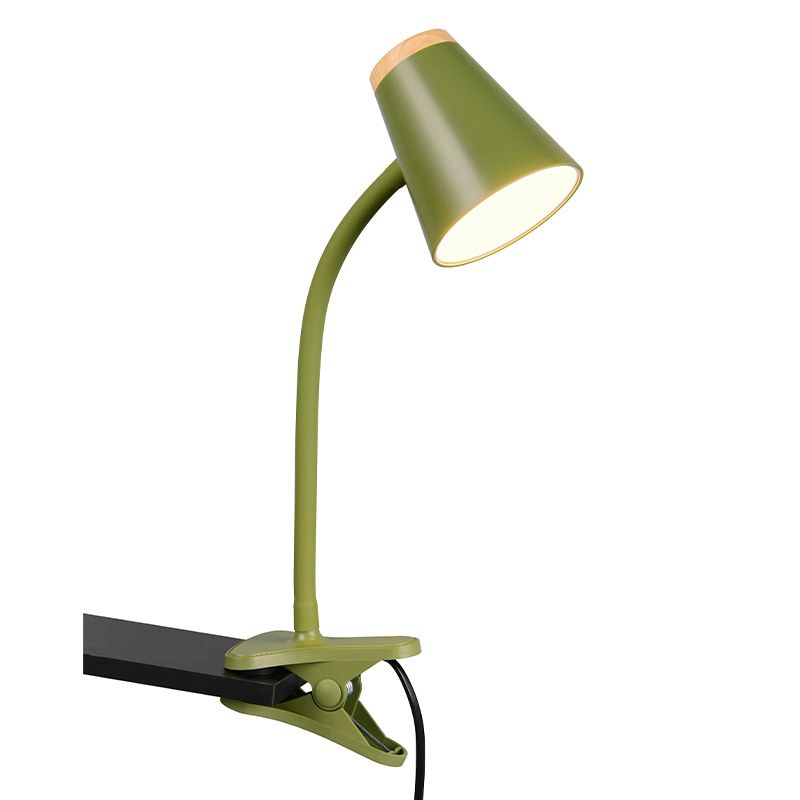 Lampă cu clemă modernă verde, Rahul, 4,5W, LED 3000K, con întrerupător