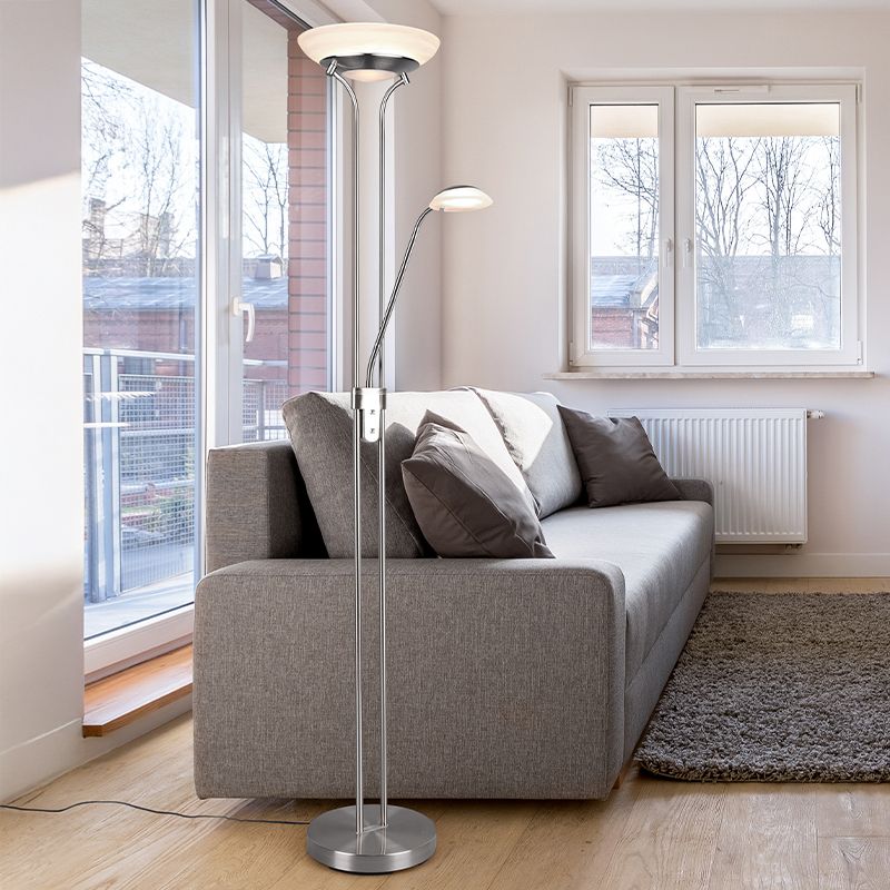 Lampă de citit modernă nichel, Fredrika, 27W, LED 3000K, cu întrerupător tactil