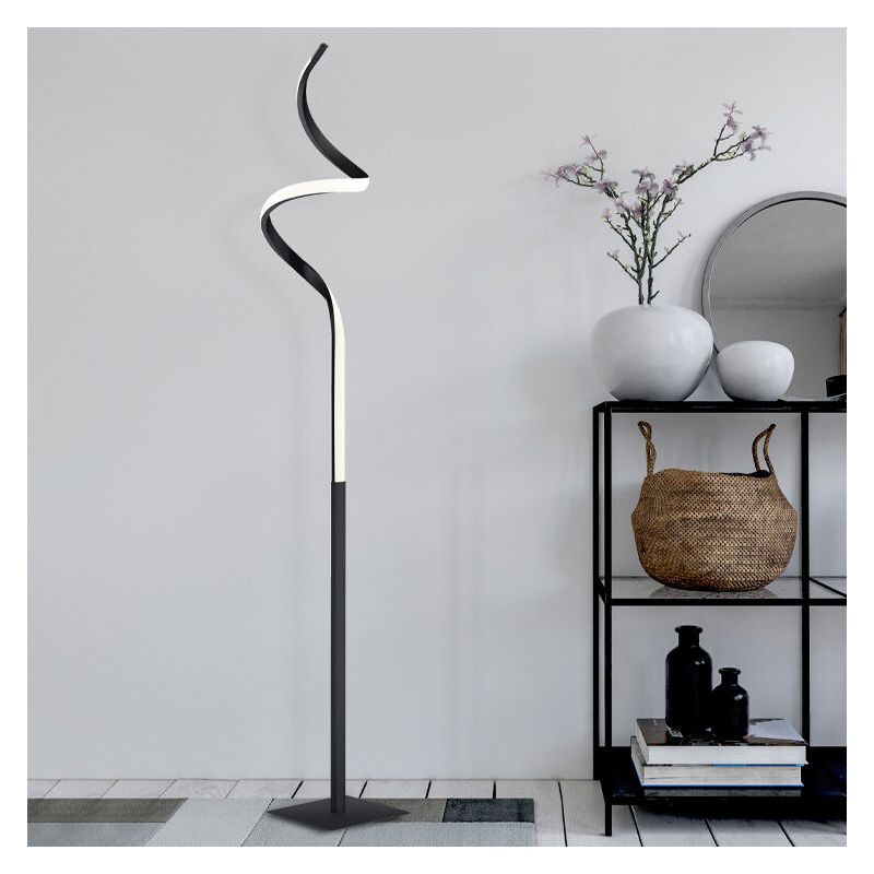 Lampadar modern negru, Aby, 11W, LED 3000K, cu întrerupător tactil