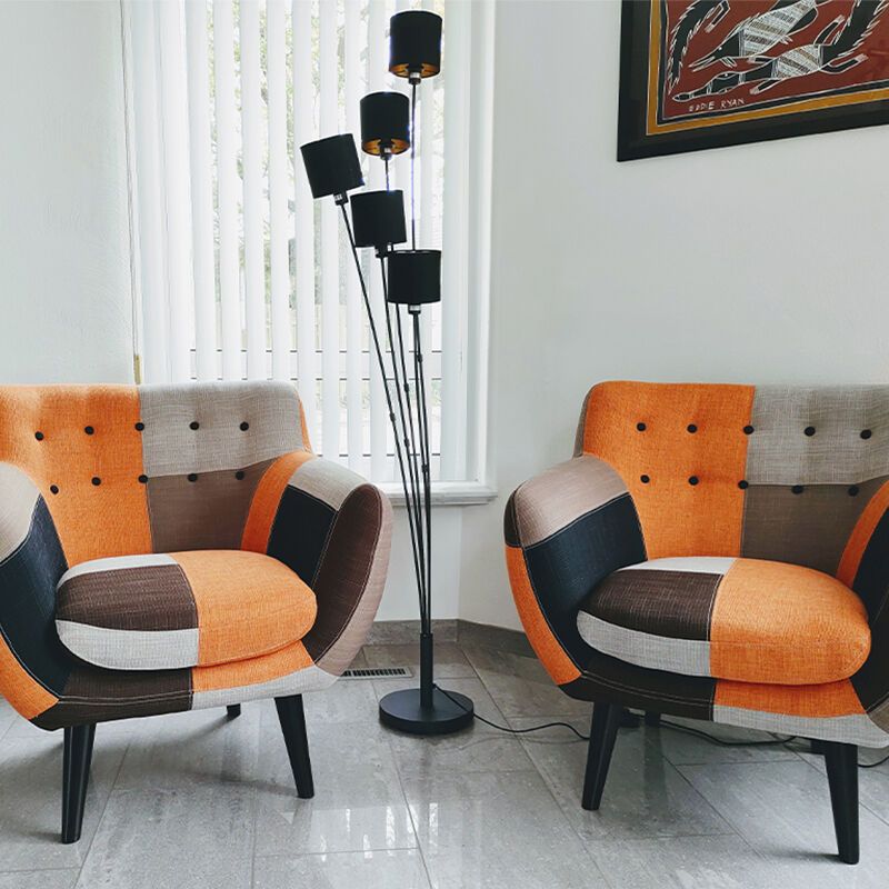 Lampadar modern negru, Koge, con întrerupător