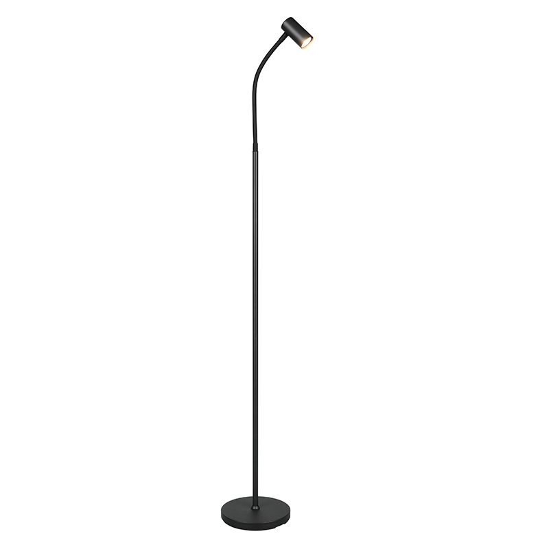 Lampadar modern negru, Suradj, con întrerupător