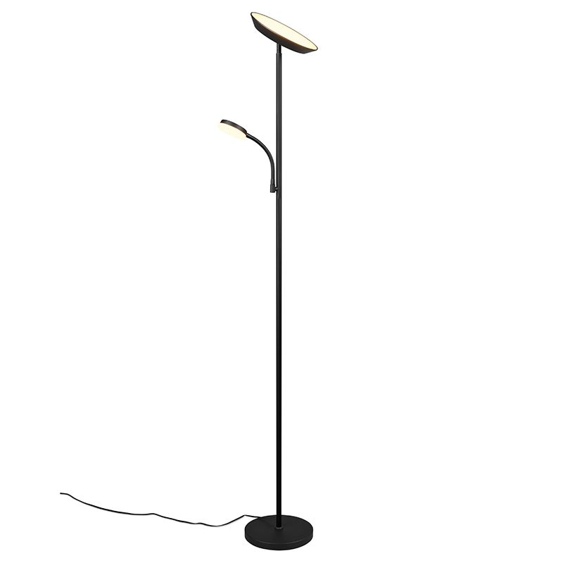 Lampadar modern negru, Shahid, 17W, LED reglabil de la alb cald la alb rece, cu întrerupător tactil