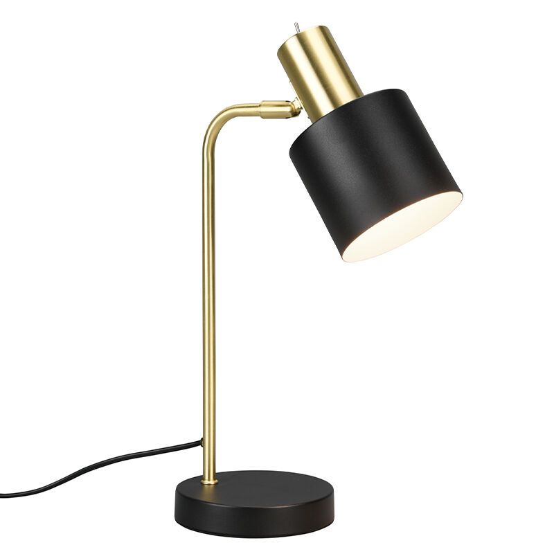 Lampă de masă neagră din metal, Zoja, con întrerupător