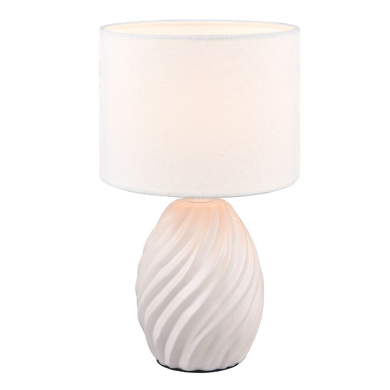Lampă de masă retro albă, Roeland, con întrerupător Lampă de masă retro albă, Roeland, con întrerupător