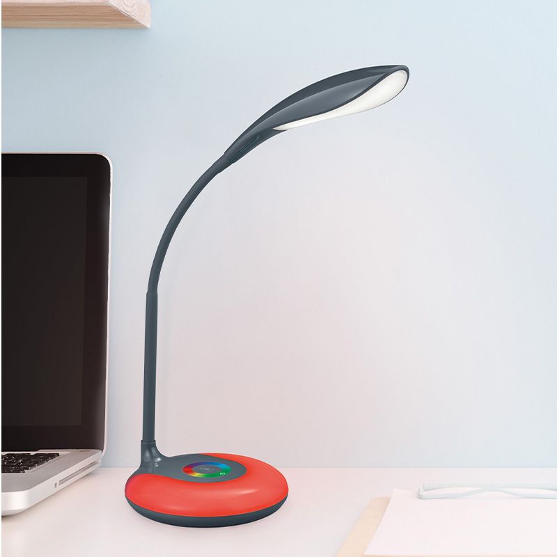 Lampă de birou modernă antracit, Zetan, 3W, LED RGBW, cu întrerupător tactil