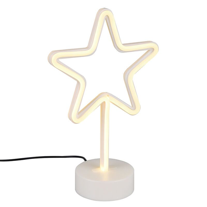 Lampă de masă copii albă din plastic, Sario, 1W, LED 3000K